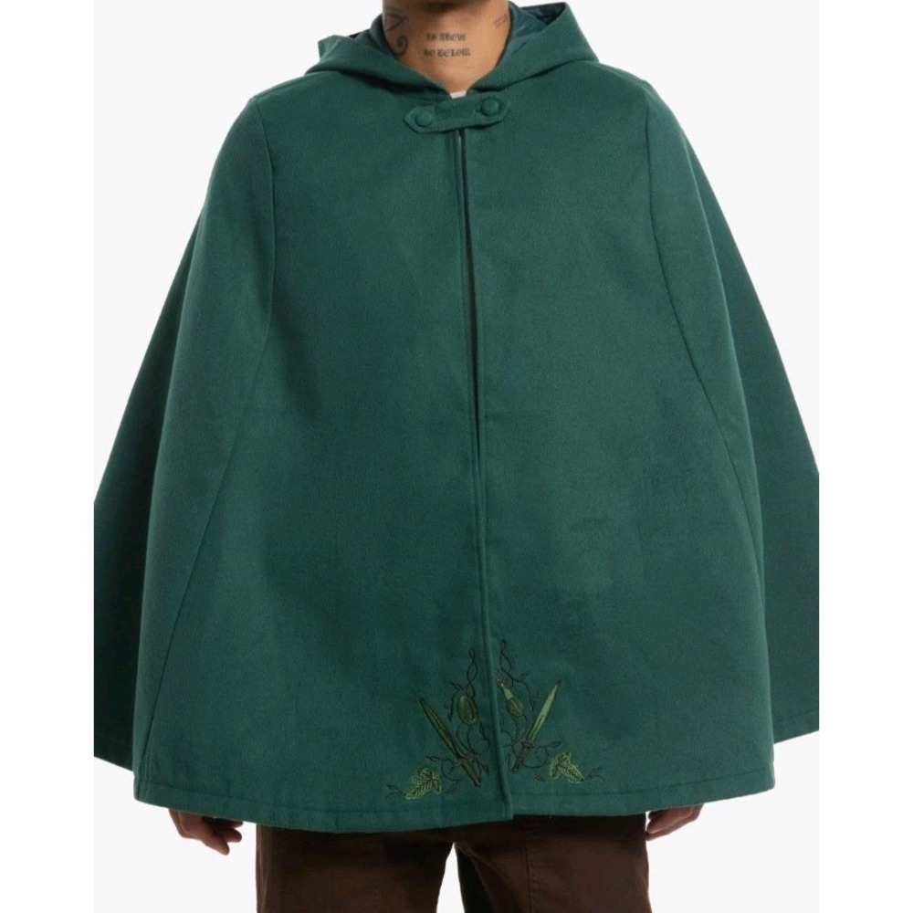 NEW SEALED The Lord Of The Rings Hobbit Hooded Green Cape 2X/3X Cosplay